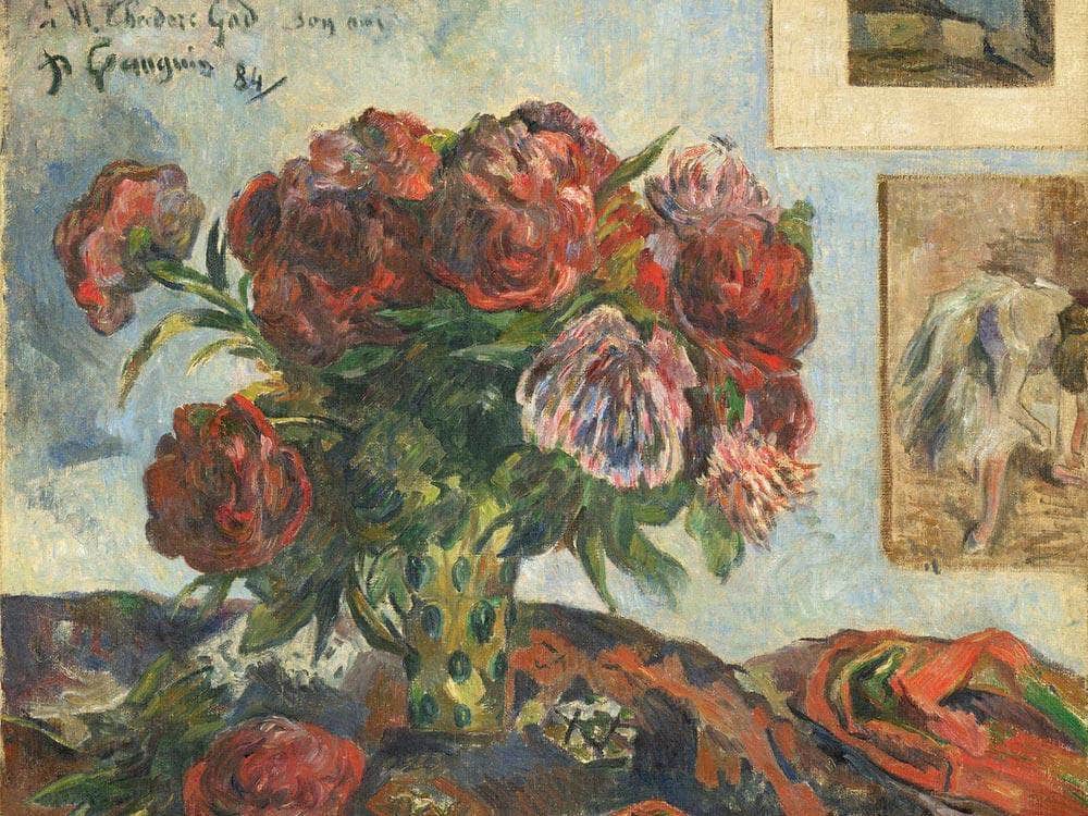 Still Life With Peonies By Paul Gauguin Fine Art Print
