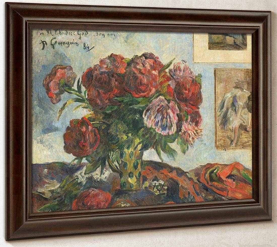 Still Life With Peonies By Paul Gauguin Fine Art Print