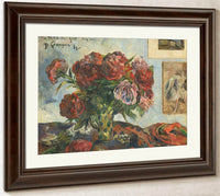 Still Life With Peonies By Paul Gauguin Fine Art Print
