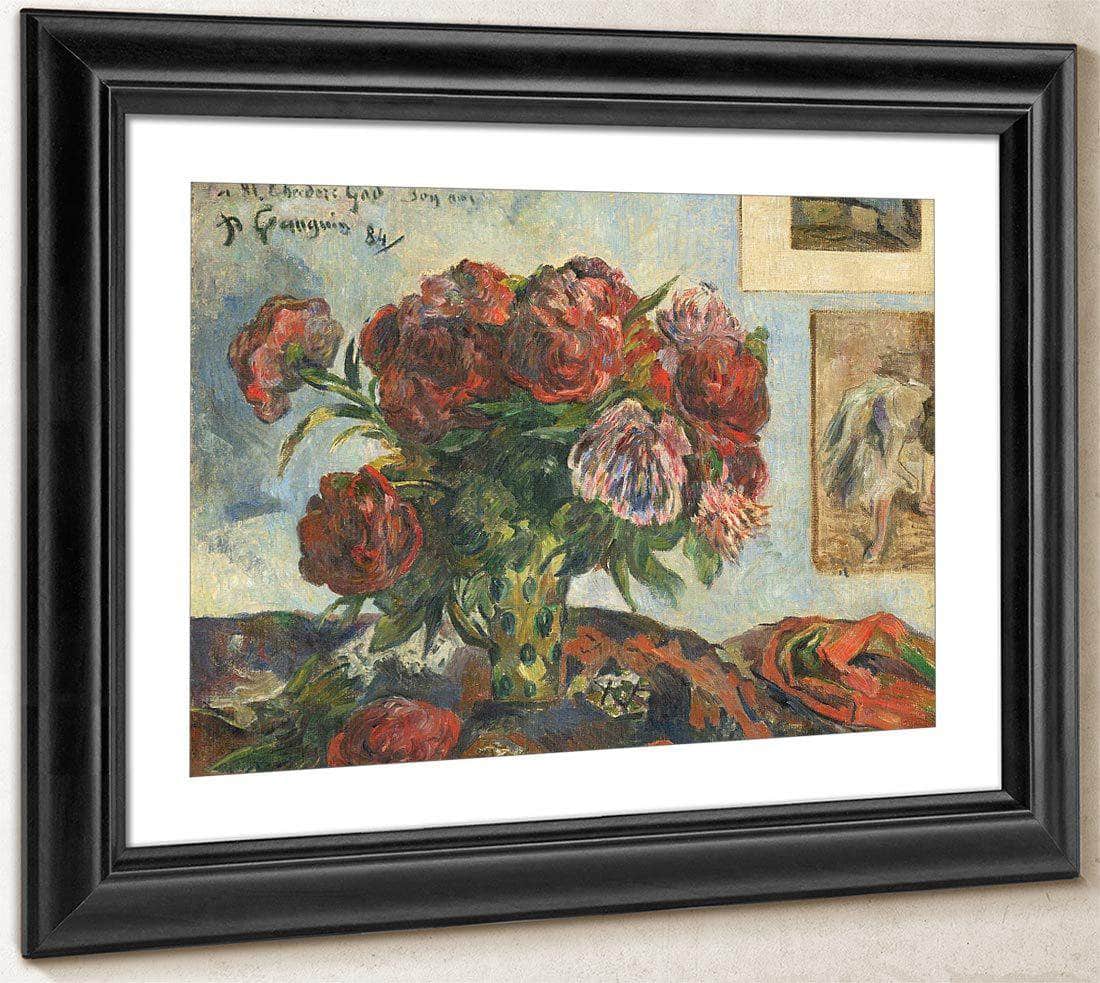 Still Life With Peonies By Paul Gauguin Fine Art Print