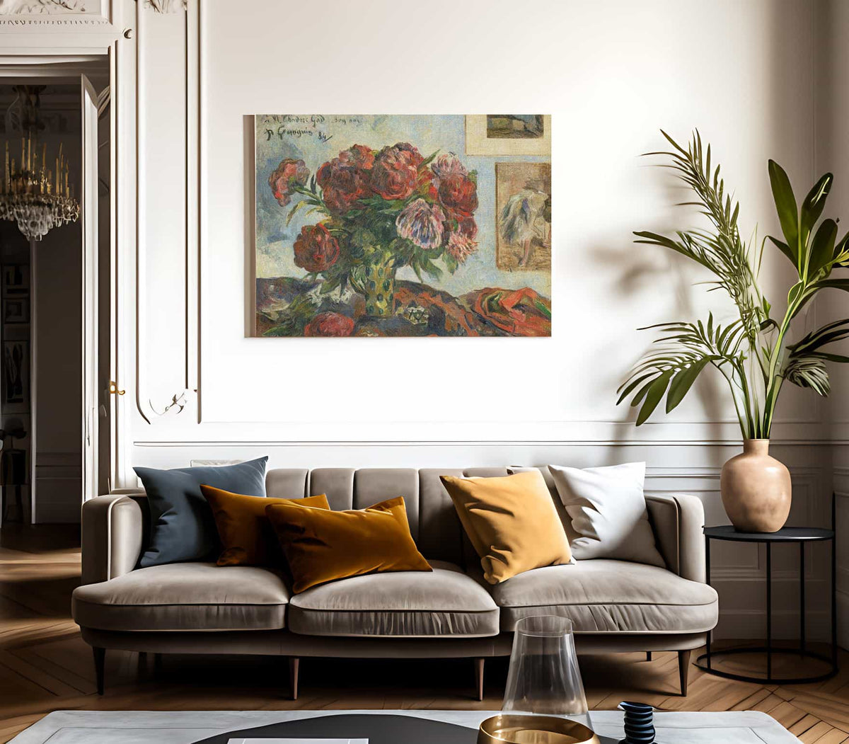 Still Life With Peonies By Paul Gauguin Fine Art Print