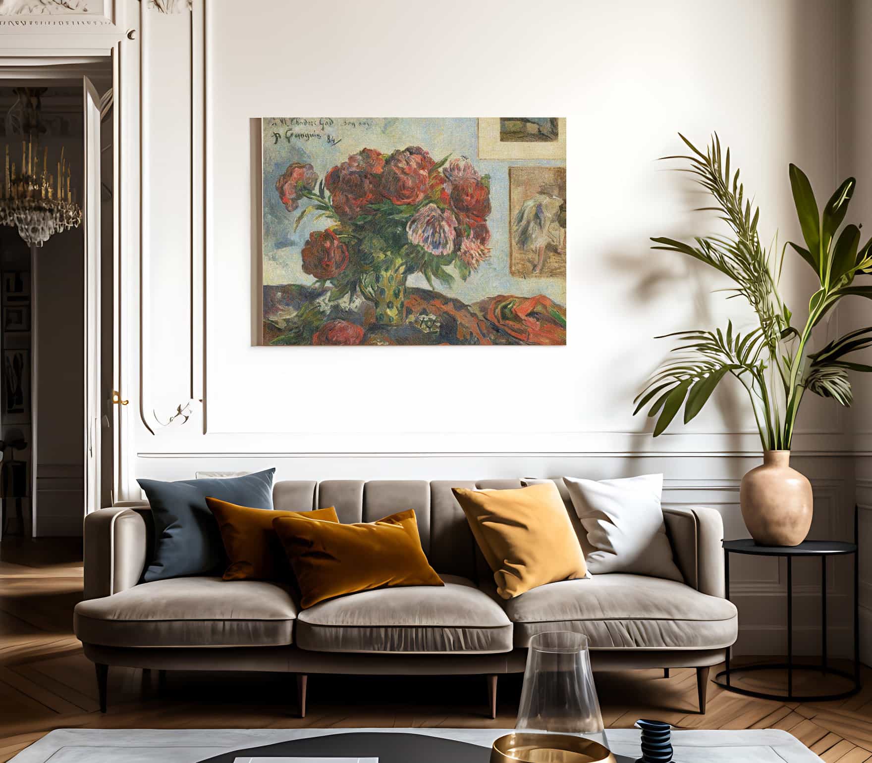 Still Life With Peonies By Paul Gauguin Fine Art Print
