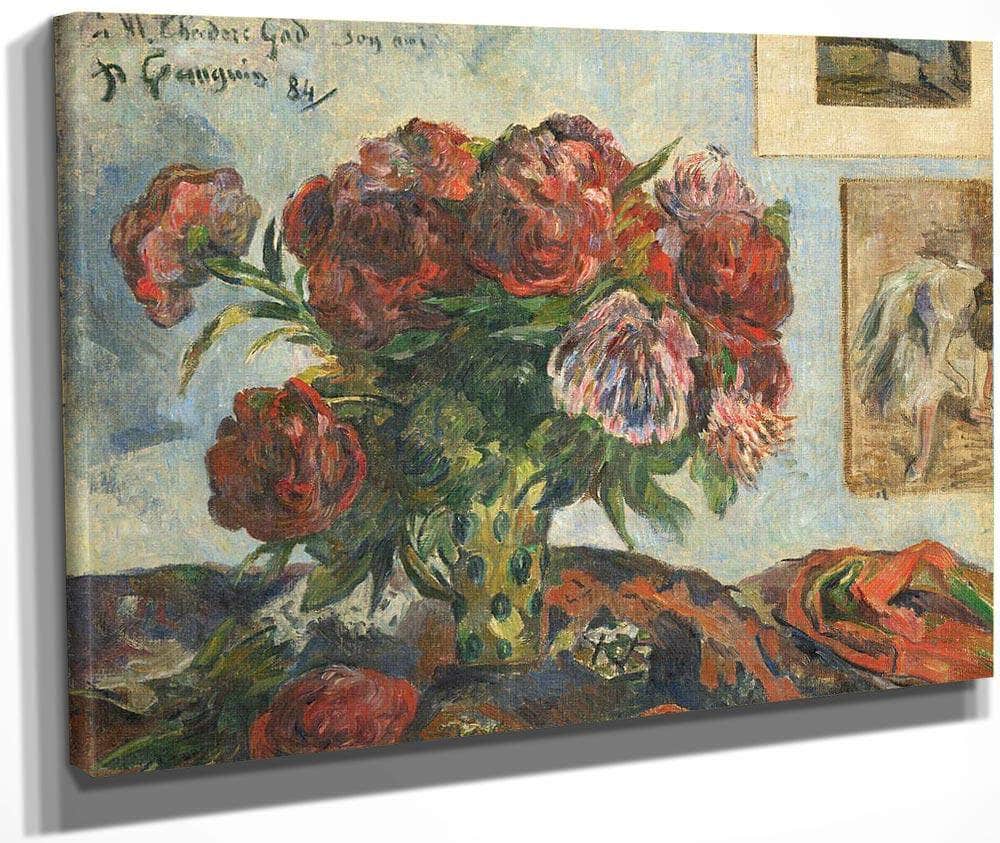 Still Life With Peonies By Paul Gauguin Fine Art Print
