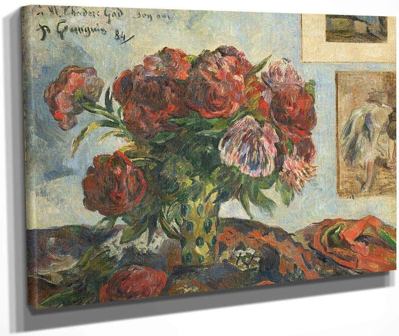 Still Life With Peonies By Paul Gauguin Fine Art Print