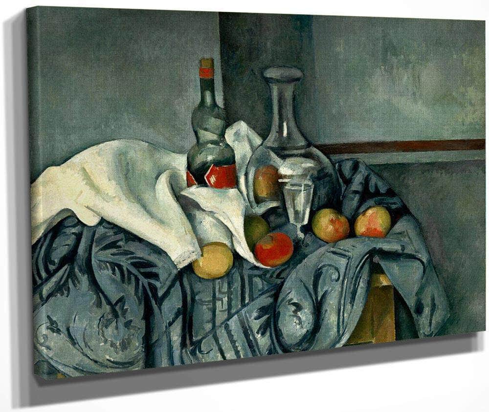 Still Life With Peppermint Bottle By Cezanne Paul Fine Art Print