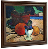 Still Life With Plant Leaf, Lemon And Orange By Paula Modersohn Becker Fine Art Print