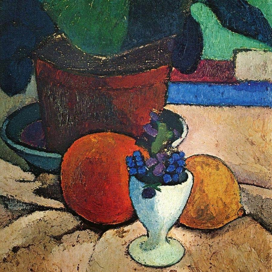 Still Life With Plant Leaf, Lemon And Orange By Paula Modersohn Becker Fine Art Print