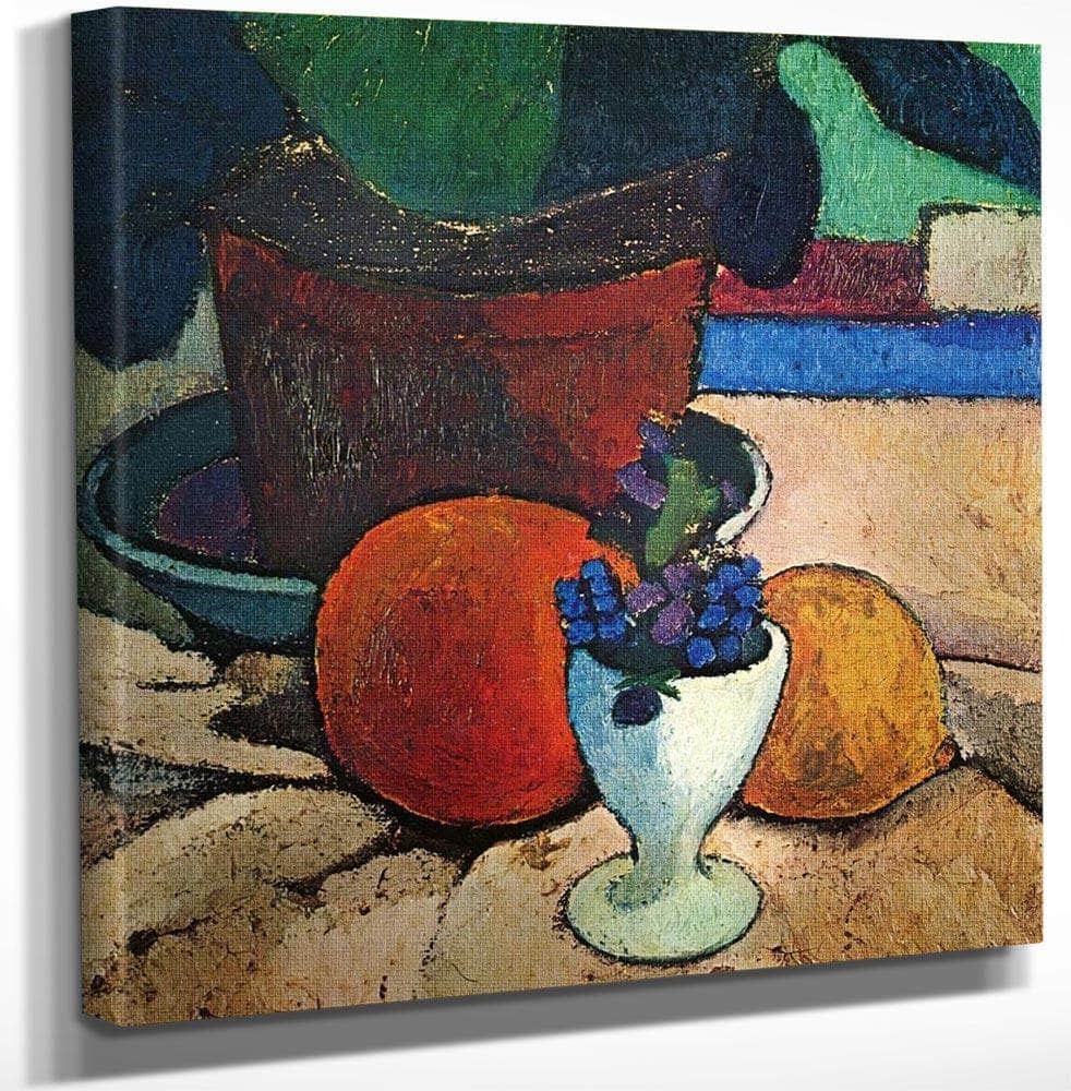 Still Life With Plant Leaf, Lemon And Orange By Paula Modersohn Becker Fine Art Print