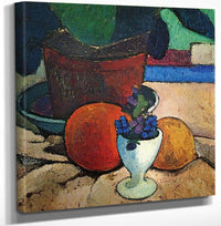 Still Life With Plant Leaf, Lemon And Orange By Paula Modersohn Becker Fine Art Print