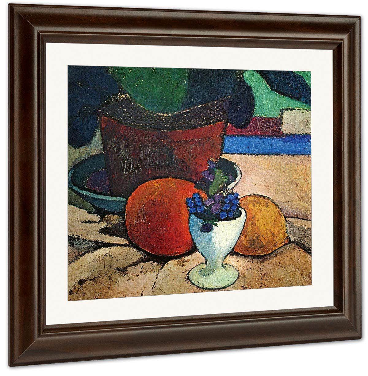 Still Life With Plant Leaf, Lemon And Orange By Paula Modersohn Becker Fine Art Print