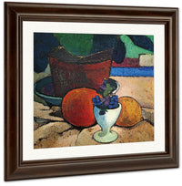 Still Life With Plant Leaf, Lemon And Orange By Paula Modersohn Becker Fine Art Print