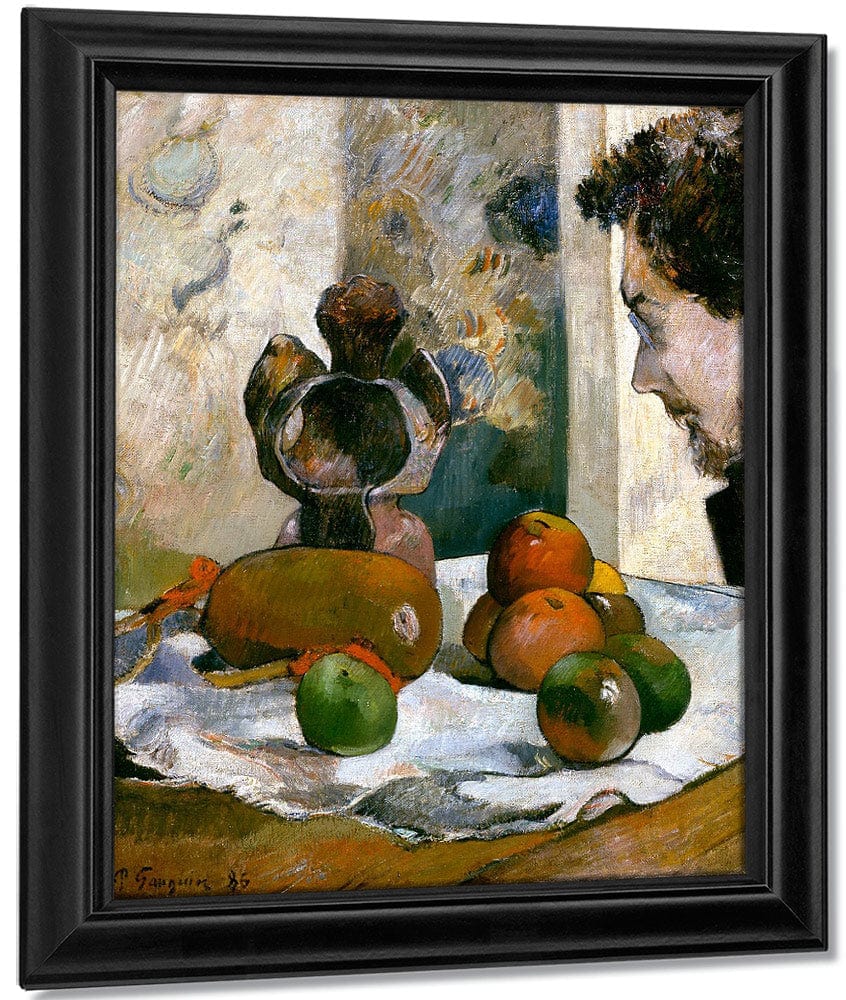 Still Life With Profile Of Laval By Paul Gauguin Fine Art Print
