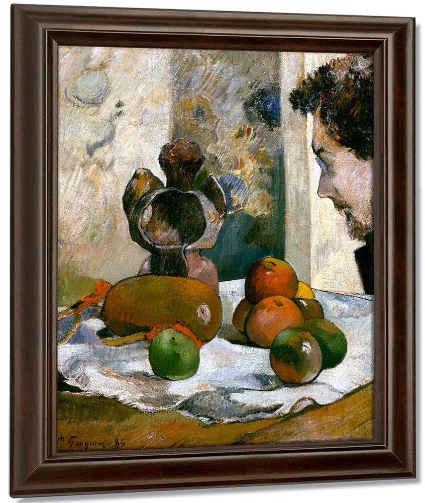 Still Life With Profile Of Laval By Paul Gauguin Fine Art Print