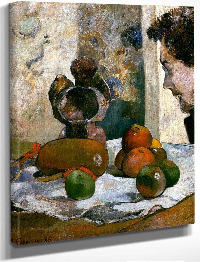Still Life With Profile Of Laval By Paul Gauguin Fine Art Print