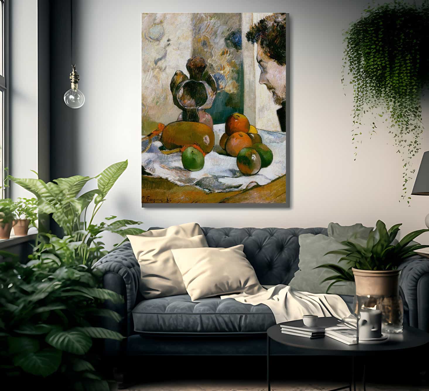 Still Life With Profile Of Laval By Paul Gauguin Fine Art Print