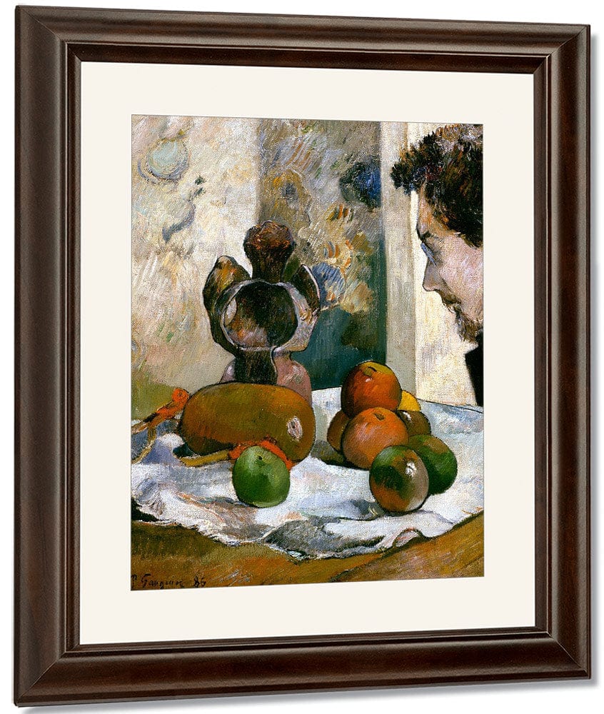Still Life With Profile Of Laval By Paul Gauguin Fine Art Print