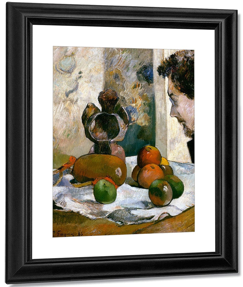 Still Life With Profile Of Laval By Paul Gauguin Fine Art Print