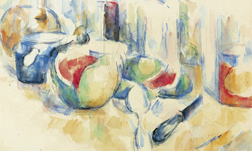 Still Life With Sliced Open Watermelon By Paul Cezanne Fine Art Print