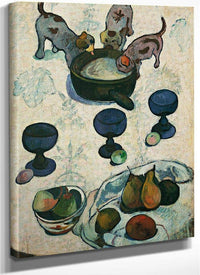 Still Life With Three Puppies By Paul Gauguin Fine Art Print
