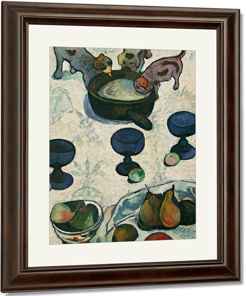 Still Life With Three Puppies By Paul Gauguin Fine Art Print