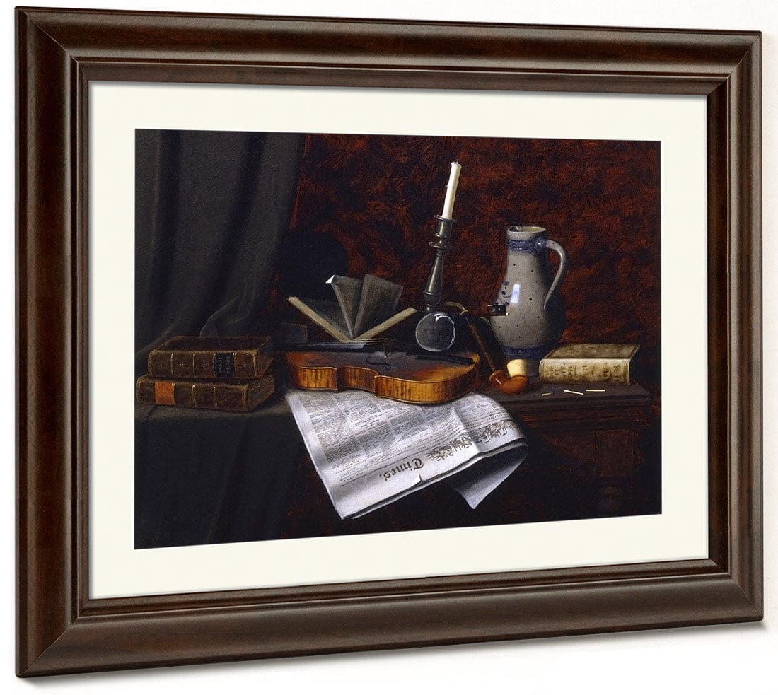 Still Life With Violin By William Michael Harnett Fine Art Print