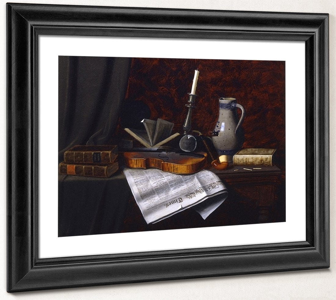 Still Life With Violin By William Michael Harnett Fine Art Print
