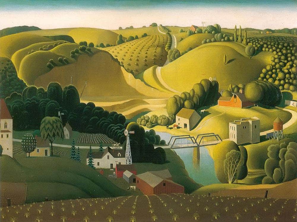Stone City By Grant Wood Fine Art Print