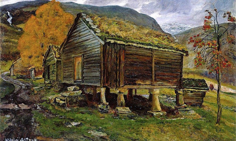 Storehouse In Jølster By Nicolai Astrup Fine Art Print