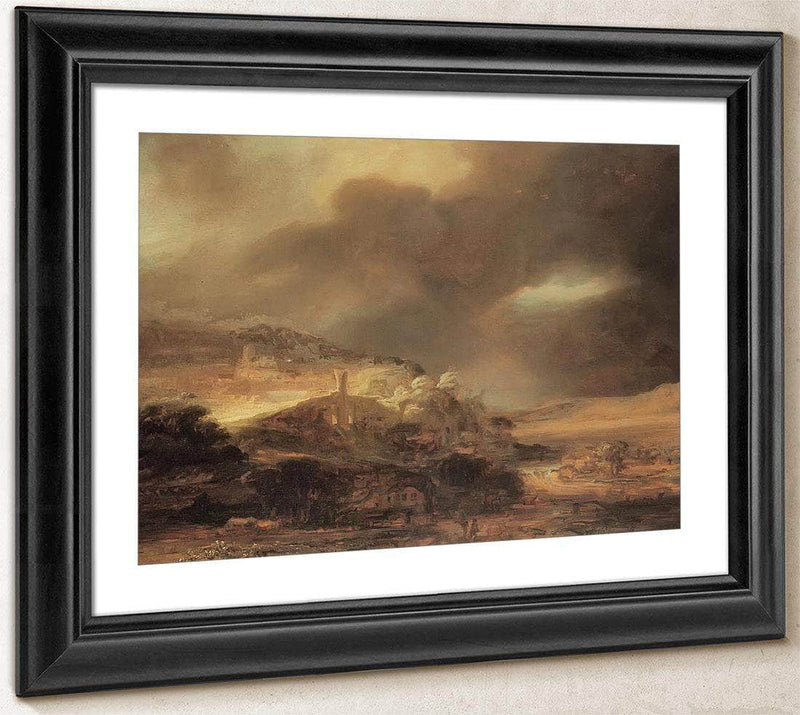Stormy Landscape, By Rembrandt Fine Art Print