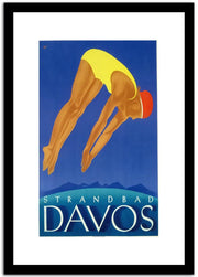 Strandbad Davos Vintage Travel Advertisement Fine Art Print
