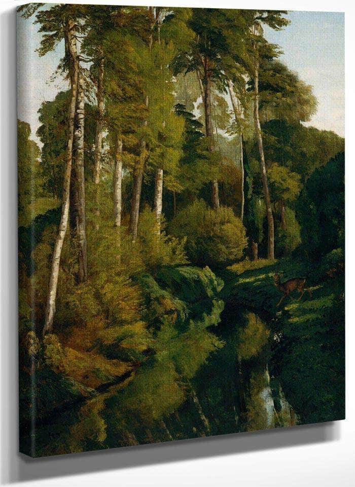 Stream In The Forest By Gusave Courbet Fine Art Print