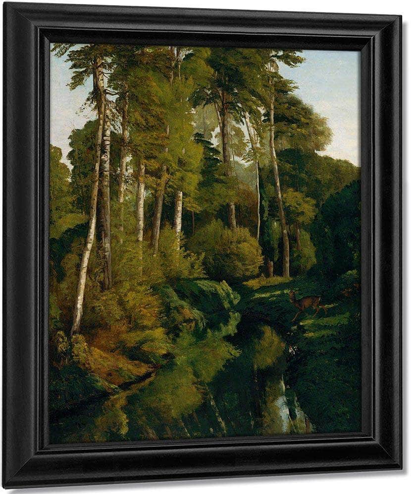 Stream In The Forest By Gusave Courbet Fine Art Print