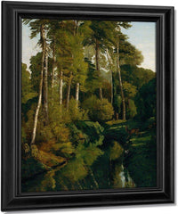 Stream In The Forest By Gusave Courbet Fine Art Print