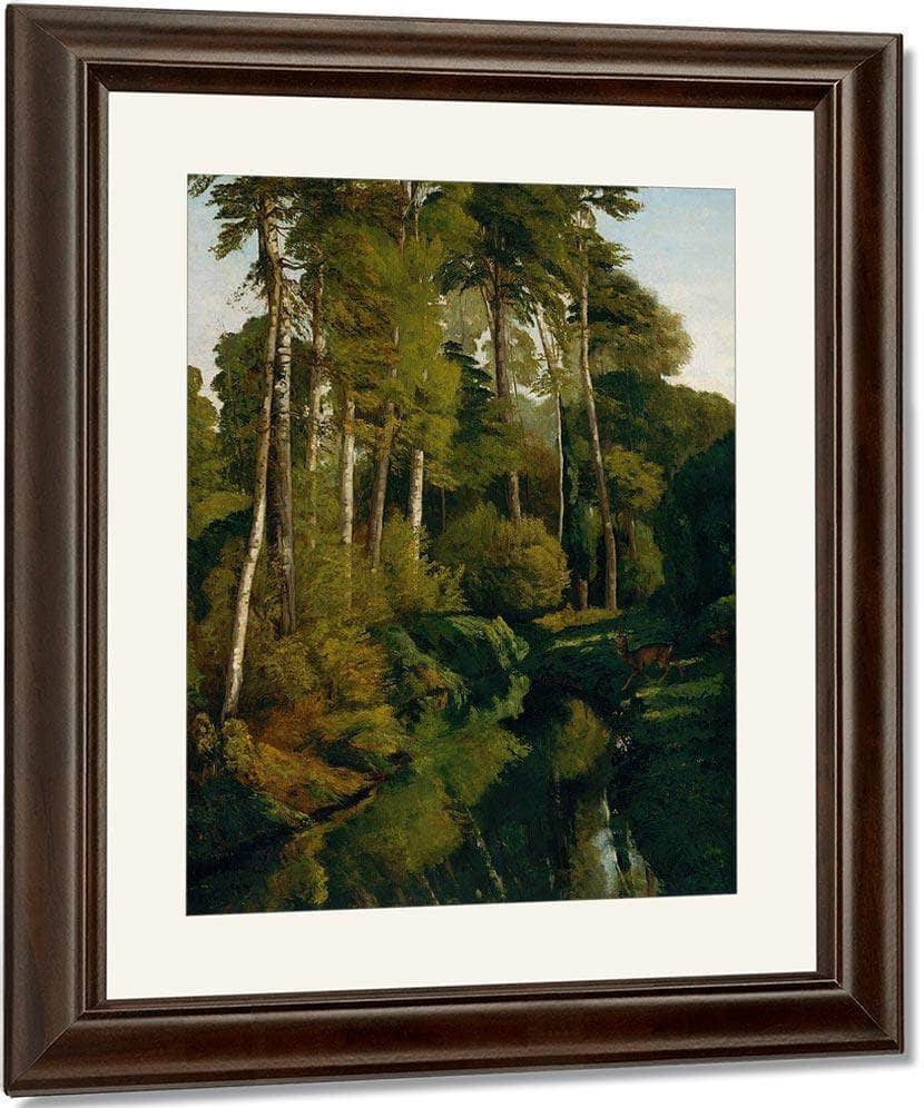Stream In The Forest By Gusave Courbet Fine Art Print