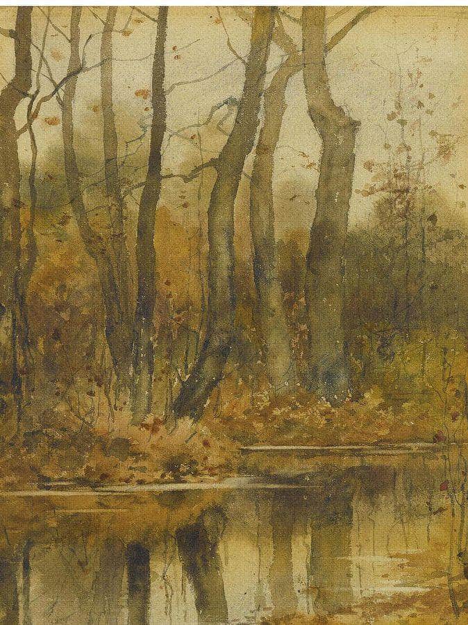 Stream In The Woods By Childe Hassam Fine Art Print
