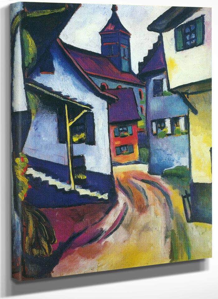 Street And Church In Kandern By August Macke Fine Art Print