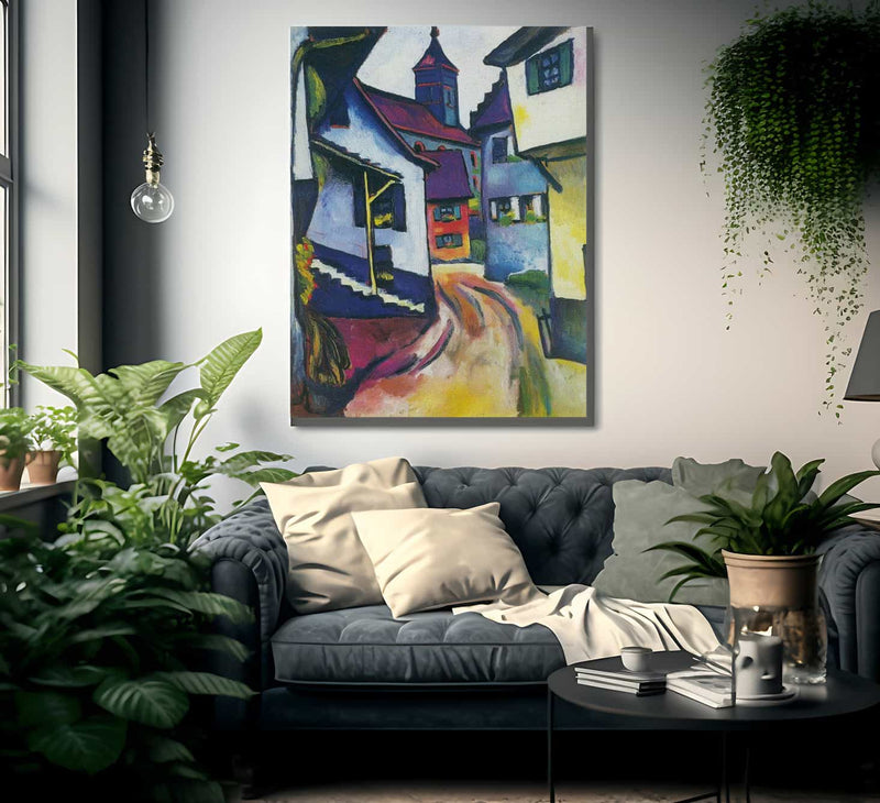 Street And Church In Kandern By August Macke Fine Art Print