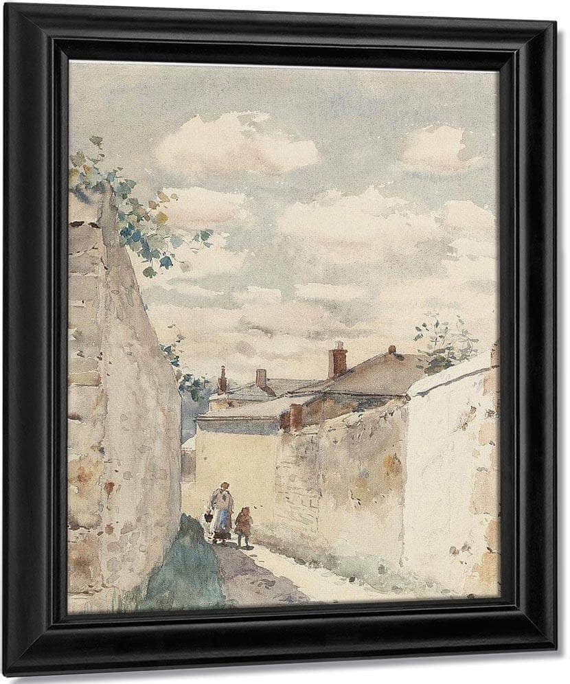 Street Auvers Sur L'oise By Childe Hassam Fine Art Print