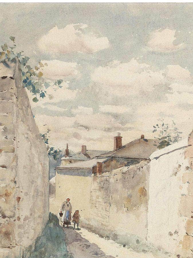 Street Auvers Sur L'oise By Childe Hassam Fine Art Print