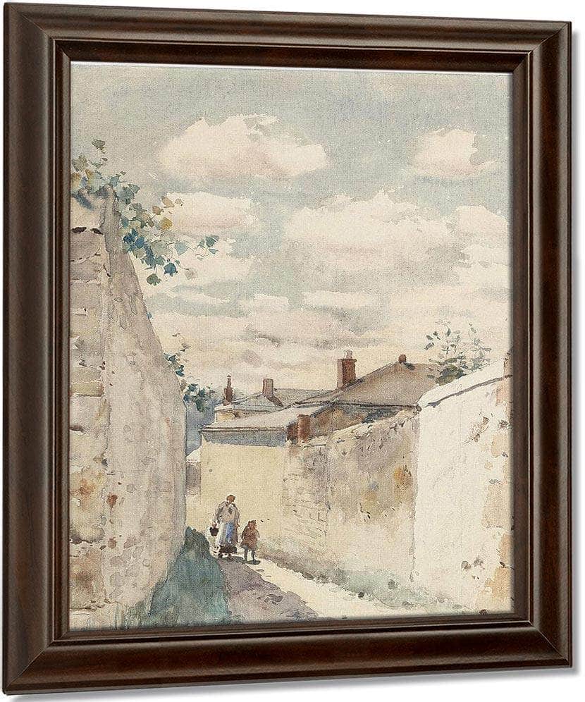 Street Auvers Sur L'oise By Childe Hassam Fine Art Print