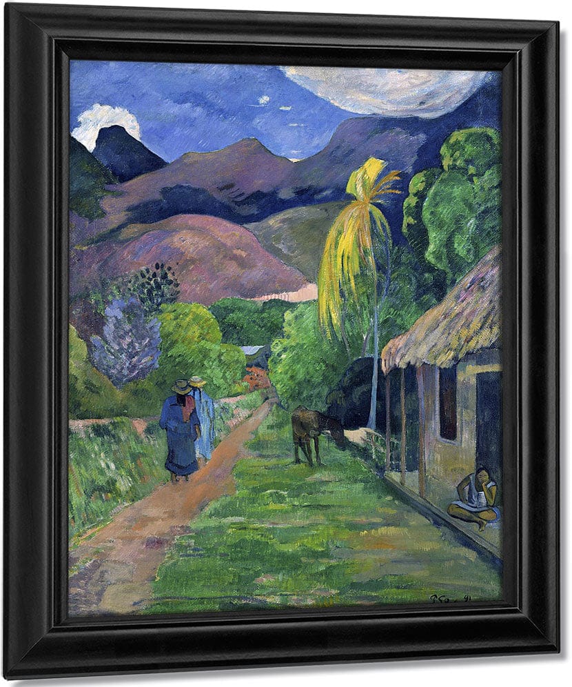 Street In Tahiti By Eugene Henri Paul Gauguin Fine Art Print