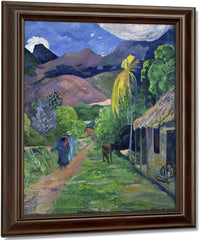 Street In Tahiti By Eugene Henri Paul Gauguin Fine Art Print