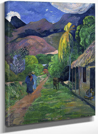 Street In Tahiti By Eugene Henri Paul Gauguin Fine Art Print