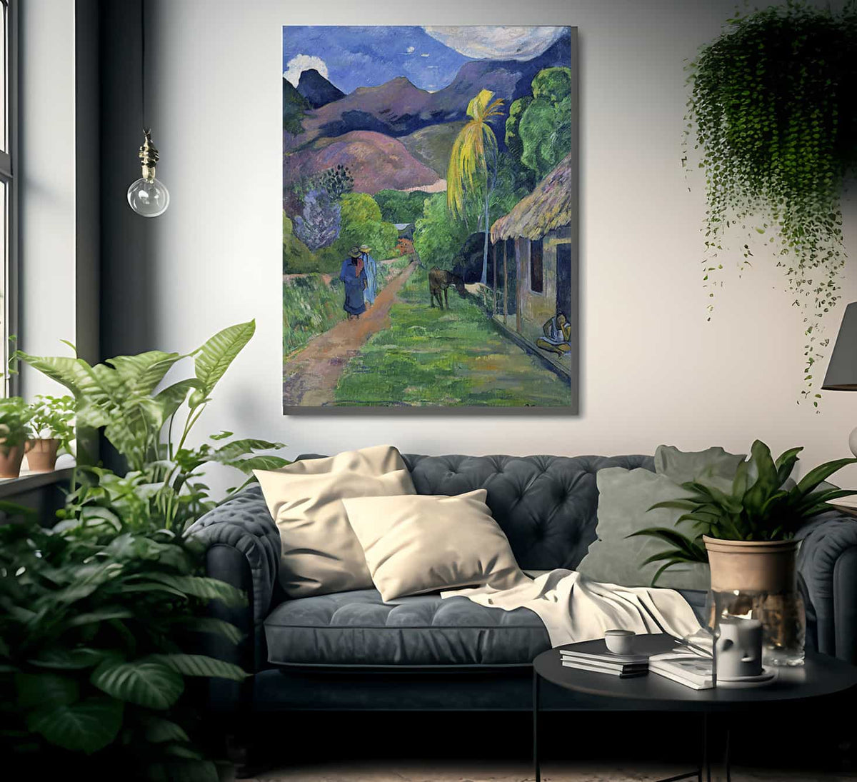 Street In Tahiti By Eugene Henri Paul Gauguin Fine Art Print