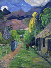 Street In Tahiti By Eugene Henri Paul Gauguin Fine Art Print