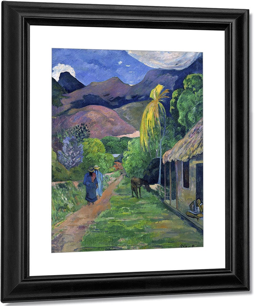 Street In Tahiti By Eugene Henri Paul Gauguin Fine Art Print