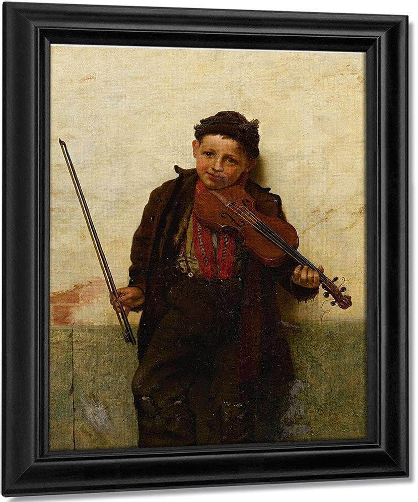 Street Musician By John George Brown Fine Art Print