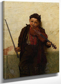 Street Musician By John George Brown Fine Art Print