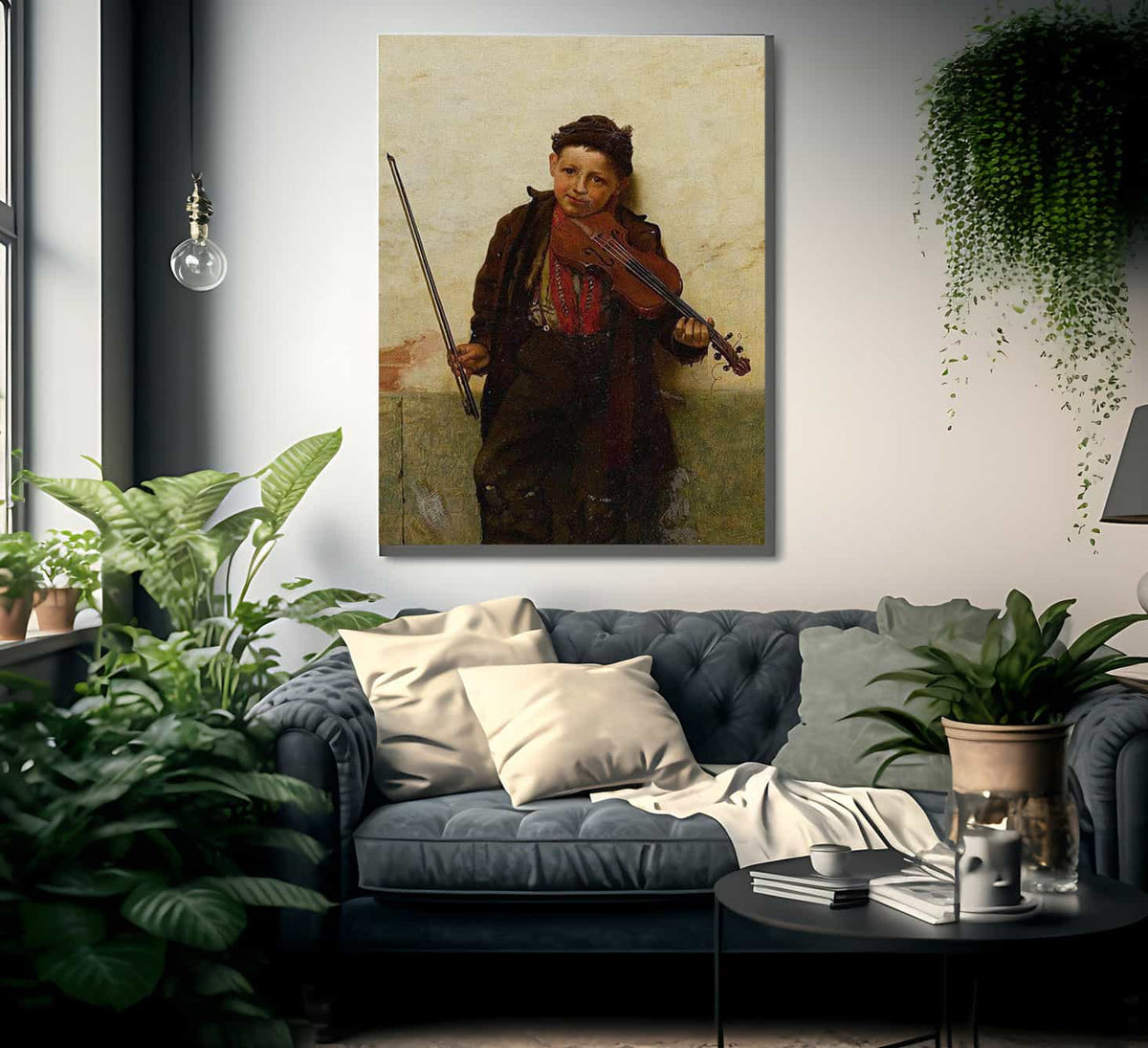 Street Musician By John George Brown Fine Art Print