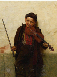 Street Musician By John George Brown Fine Art Print